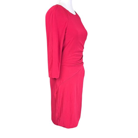 Karen Miller Ruched Sheath Dress Red Size 6 - Picture 3 of 8